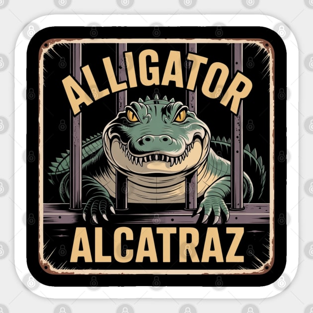 Alligator-Alcatraz Sticker by Creatifly Graphic Tees